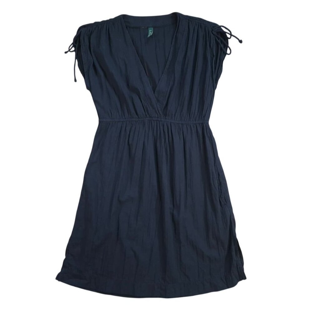 Lauren Ralph Lauren Black V-Neck Sleeveless Dress Elastic Waist, Size S.